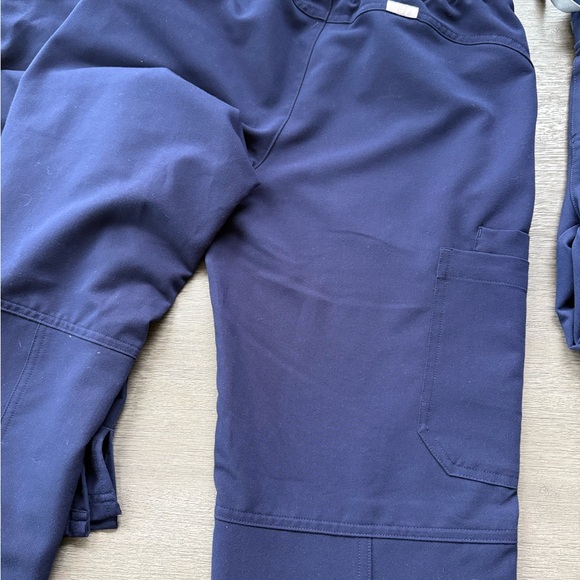 Figs Navy Blue Scrub Pants with Gray Ties - Picture 5 of 7